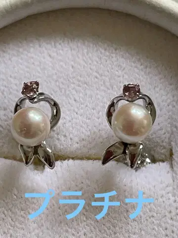 플라티나 펄과 스톤 스터드 귀걸이