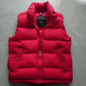 TOMMY HILFIGER 레드 다운 베스트 S