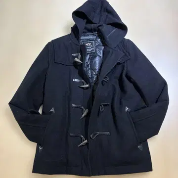 ALPHA INDUSTRIES 블랙 더플 코트 M