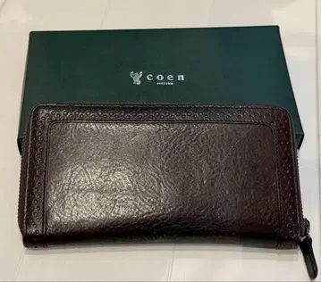 coen 다크 브라운 가죽 장지갑