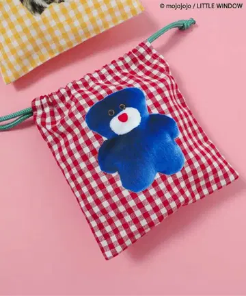 mojojojo 전사 복조리 S 깅엄 체크 빨간색 파란색 고양이