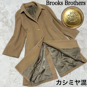 새상품급 브룩스브라더스 롱 코트 캐시미어 골드 버튼 카멜 베이지