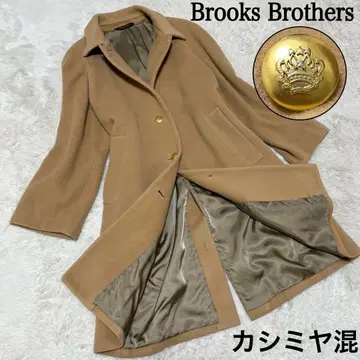새상품급 브룩스브라더스 롱 코트 캐시미어 골드 버튼 카멜 베이지