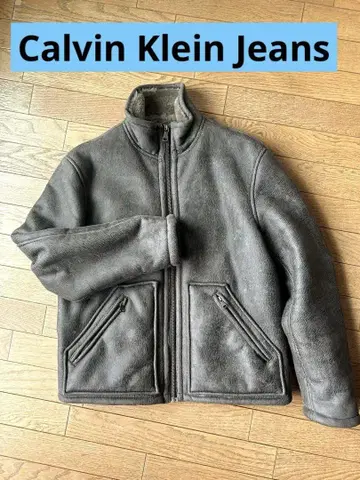 라이더 자켓 Calvin Klein 가죽 자켓 그레이