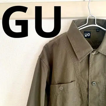 GU 지유 언커버 블루종 2way 카키 롱 셔츠 L 사이즈 겉옷