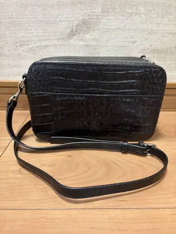 블랙 크로커다일 숄더백