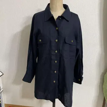 JAEGER 네이비 버튼 긴팔 셔츠