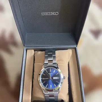 SEIKO 손목시계 실버 네이비