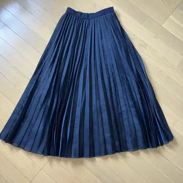 미라 오웬 플리츠 스커트 블랙 안감 포함 M 기장 78cm
