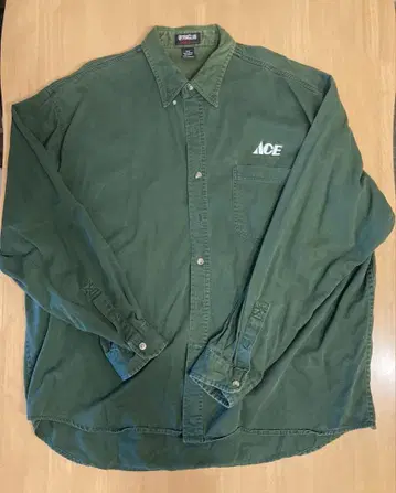 ULTRACLUB 긴팔 셔츠 ACE 로고 자수 빈티지 90s