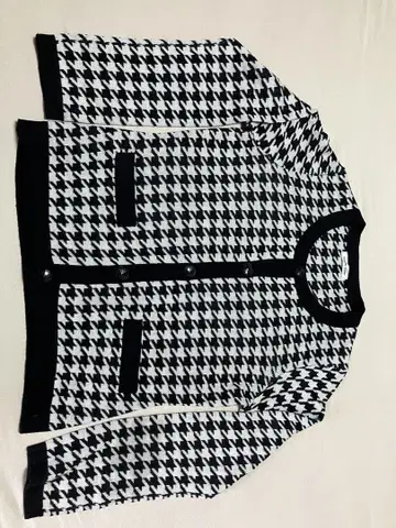 Stylecom 하운드투스 패턴 가디건 이너 포함
