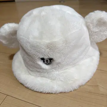 미키 귀 달린 버킷 햇 화이트