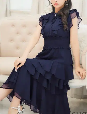 SETTAN / 하이넥 / 리본 / 시어 / 프릴 / 도트 / 무릎 기장