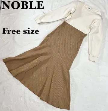[ 컨디션 최상 ] NOBLE 노블 라운드넥 바이 컬러 니트 원피스 F