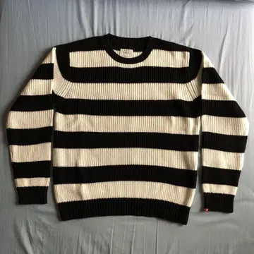 FUCT SSDD 보더 니트 블랙 x 화이트 L size