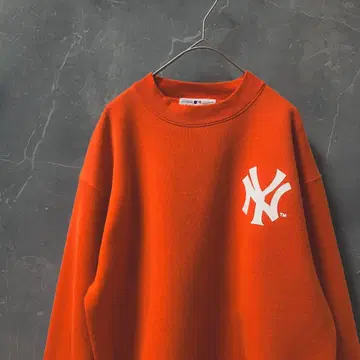 TULTEX USA제 90s Yankees 로고 맨투맨 오렌지