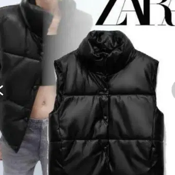 ZARA 블랙 다운 베스트