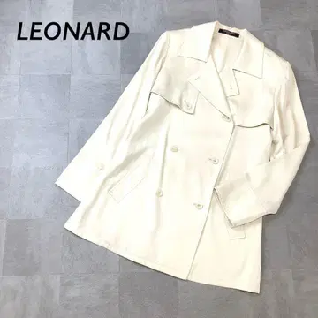 LEONARD 실크 숏 트렌치코트 라이트 베이지