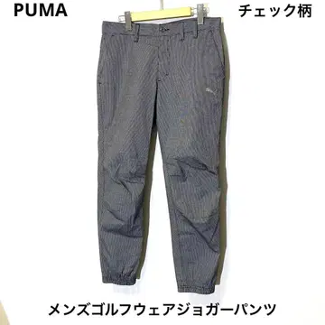 PUMA 남성용 골프웨어 조거 팬츠 체크 무늬 도금 로고