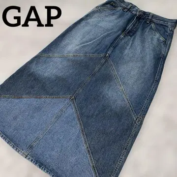 레어 GAP 패치워크 데님 롱 스커트 1969 XL