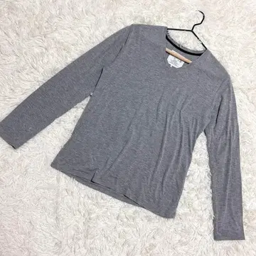 URBAN RESEARCH 티셔츠 v넥 긴팔 심플 그레이 ( M )