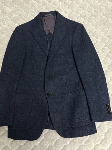 THE SUIT COMPANY 네이비 트위드 자켓 빈티지풍