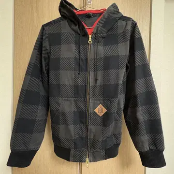 TOMMY HILFIGER 체크 무늬 후드 부착 자켓 M