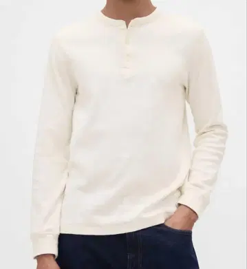 GAP 더블 니트 헨리넥 T셔츠 긴팔