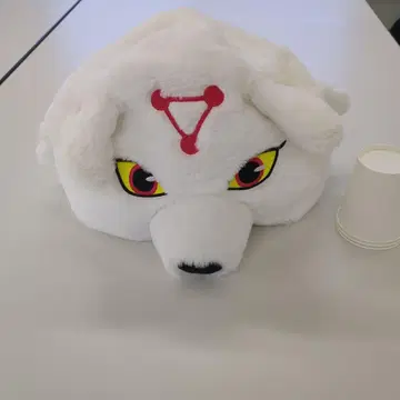 화이트 강아지 캐릭터 봉제 인형