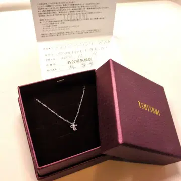 JEWELRY TSUTSUMI K10WG 다이아몬드 프티 목걸이 크로스