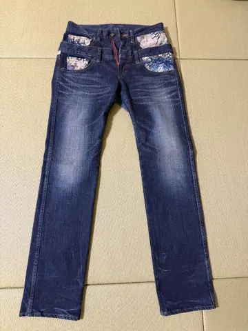 비츄 쿠라시키 공방 더블 허리 데님 W28