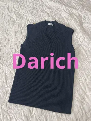 Darich 블랙 슬리브리스 니트