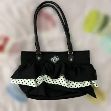 아림 미키마우스 프릴 토트백 블랙