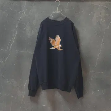 TULTEX 90s 빈티지 이글 자수 맨투맨 블랙 L