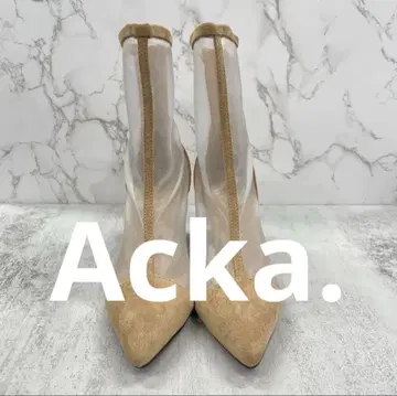 Acka. 메쉬 숏부츠 시스루 베이지 24.5cm 부츠
