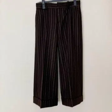 랄프 로렌 울 팬츠 슬랙스 스트라이프 브라운 7호 일본제