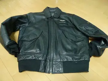 ALPHA CWU-45P 블랙 가죽 플라이트 자켓 L