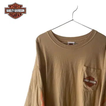 할리데이비슨 프레임 패턴 긴팔 티셔츠