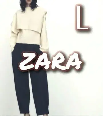 자라 니트 스웨터 L 비대칭 케이프 옷깃 여성용