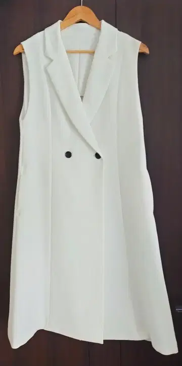 YAMADAYA aga 더블 브레스트 슬리브리스 롱베스트