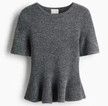H&M 페플럼 니트탑 그레이