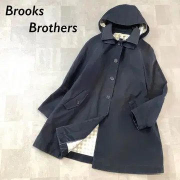 BROOKS BROTHERS 후디 싱글 트렌치코트 네이비