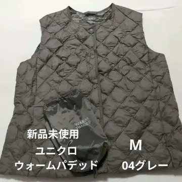 UNIQLO WARM PADDED 그레이 M 수납 봉투 포함