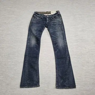 안트게이지 여성용 부츠컷 데님 페이드 가공 다크 블루