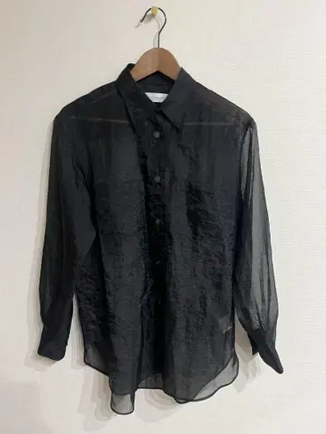 SAYAKADAVIS 블랙 오간자 긴팔 셔츠