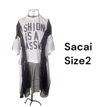 Sacai 레어! 새상품급! 반팔 원피스 Size 2