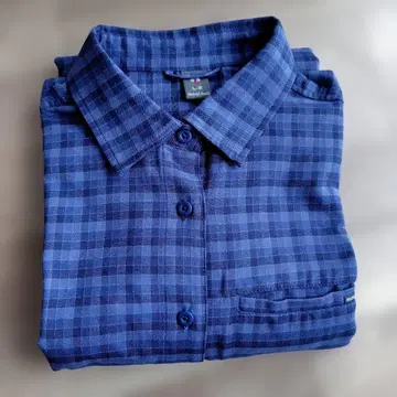 mont-bell 네이비 계열 체크 L-R 사이즈 긴팔 셔츠