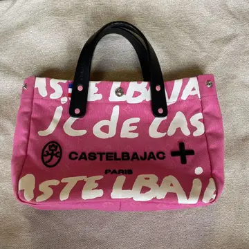 CASTELBAJAC 핑크 로고 핸드백