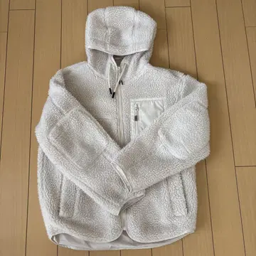 화이트 보아 후드 자켓
