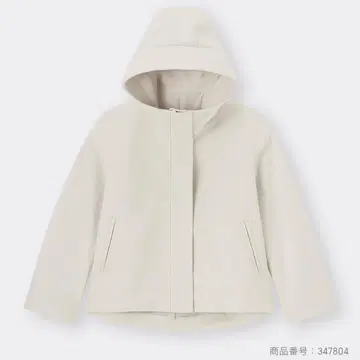 [ 미사용품 ] M 지유 코지 멜톤 숏 후디 코트 내추럴
